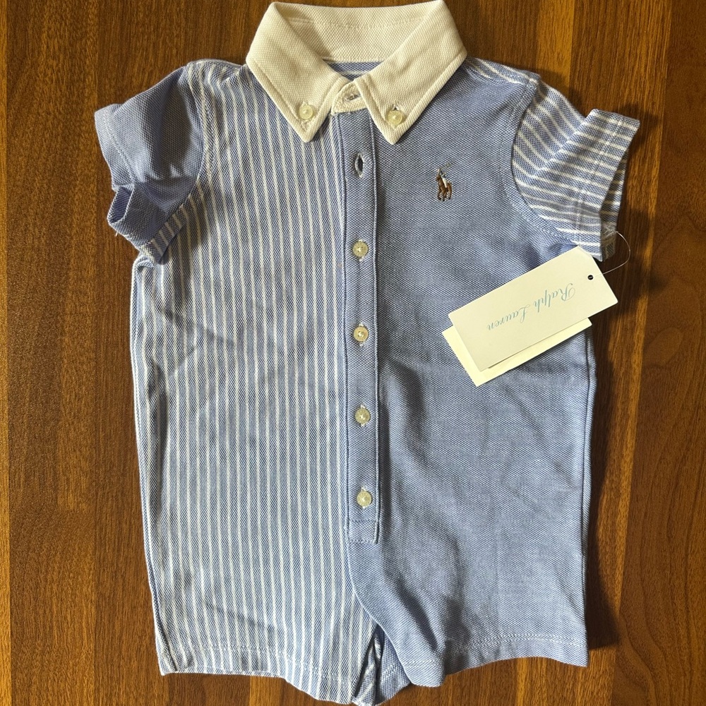 Ralph Lauren Baby Knit Cotton Shortall